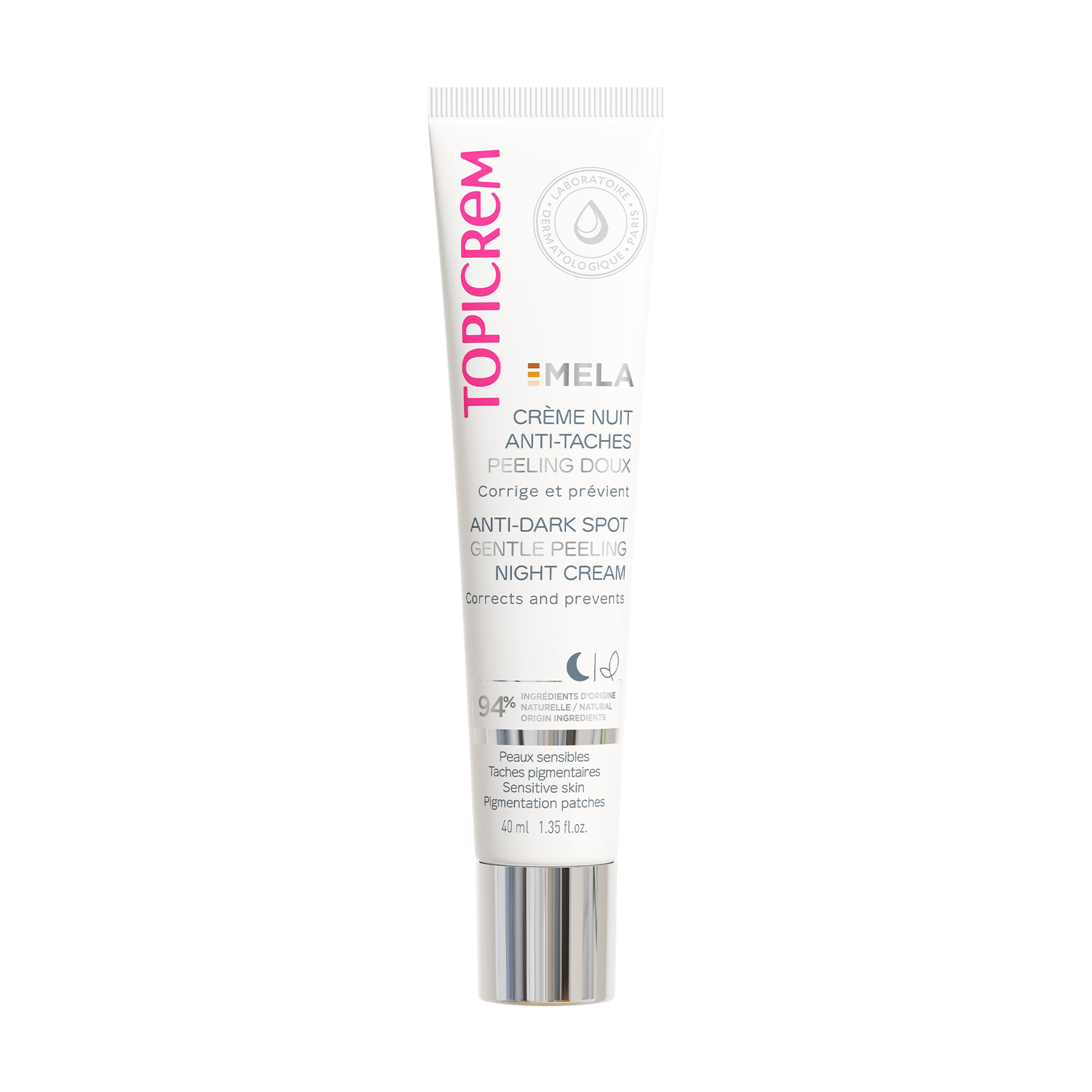Нічний крем-пілінг для обличчя Topicrem Mela Anti-Dark Spot Gentle Peeling Night Cream, 40 мл